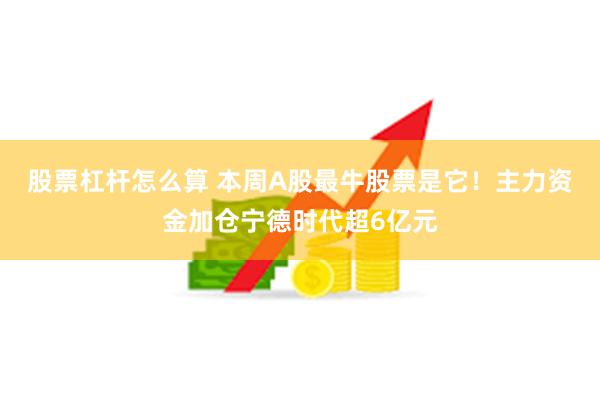 股票杠杆怎么算 本周A股最牛股票是它！主力资金加仓宁德时代超6亿元