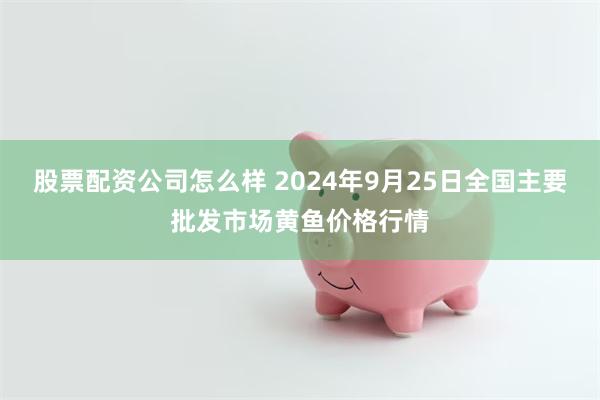 股票配资公司怎么样 2024年9月25日全国主要批发市场黄鱼价格行情