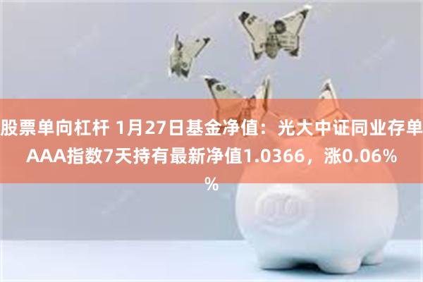 股票单向杠杆 1月27日基金净值：光大中证同业存单AAA指数7天持有最新净值1.0366，涨0.06%